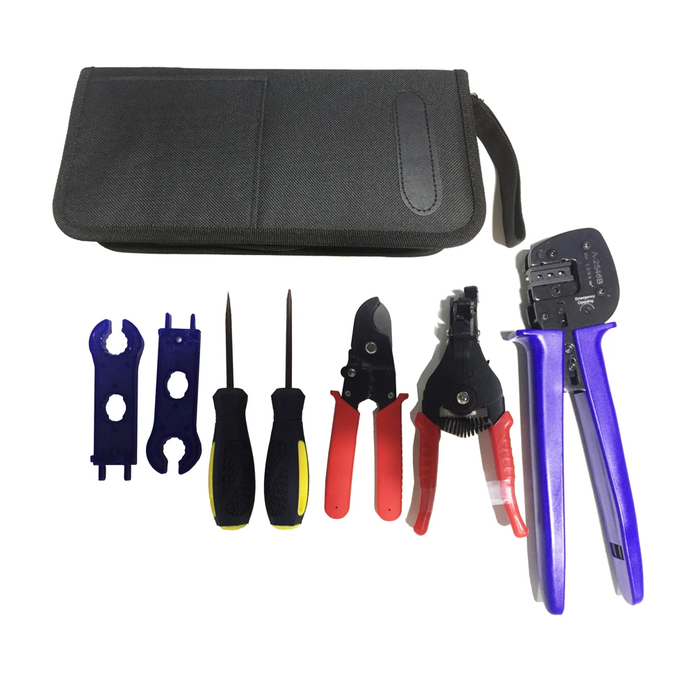 2021 New Solar Hardware Hand Tool Set Kit Bag for Solar Cell PV Cable Wire Solar Energy Installation DIY Battery Power Inverter