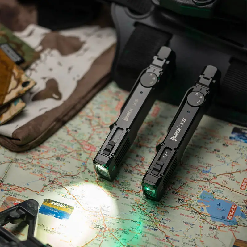 WUBEN X5 Compact EDC Flashlight 1300Lumens 3-in-1 Pocket Torch With 365nm UV And Green Laser For Daily Carry Work Travel Outdoor view 5