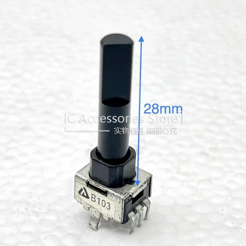 5PCS 09 Type Single Vertical Mixer Potentiometer C1K C5K B10K A10K A20K B50K B100K 3Pin Half Shaft Length 28MM