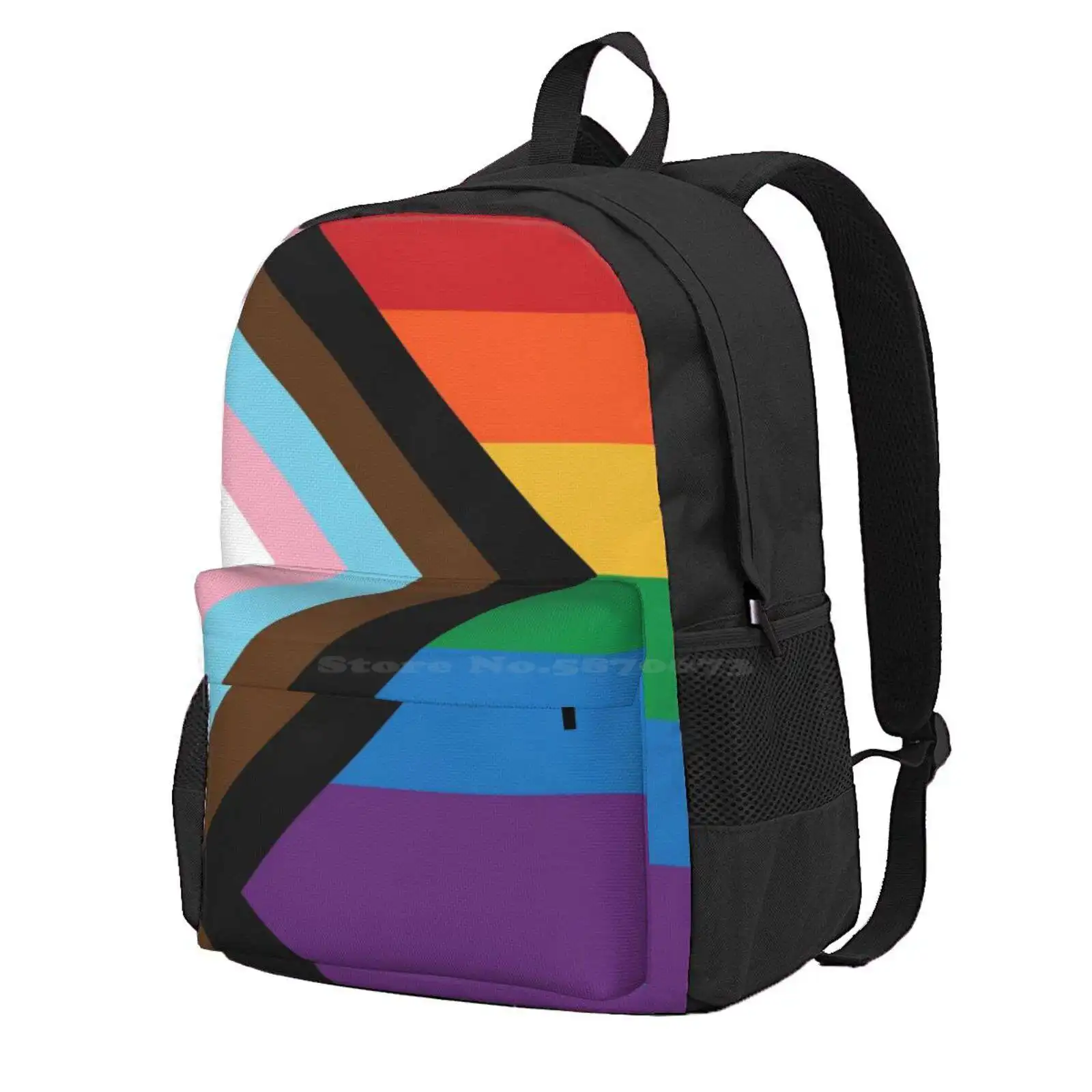 Progress Pride Flag Lgbtq+ Bipoc Inclusive Queer Gay Pride Flag Hot Sale Schoolbag Backpack Fashion Bags Rainbow Flag Gay Pride