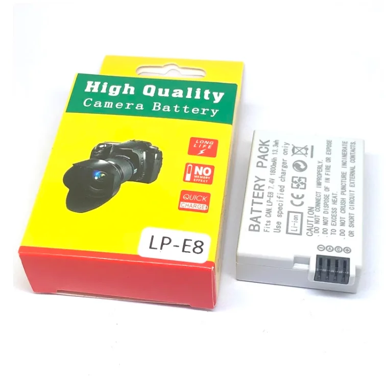 

10Pcs/Lot 1800mah LP-E8 LPE8 Camera Battery For Canon EOS 550D 600D 650D 700D Kiss X4 X5 X6i X7i Rebel T2i T3i T4i T5i Batterie