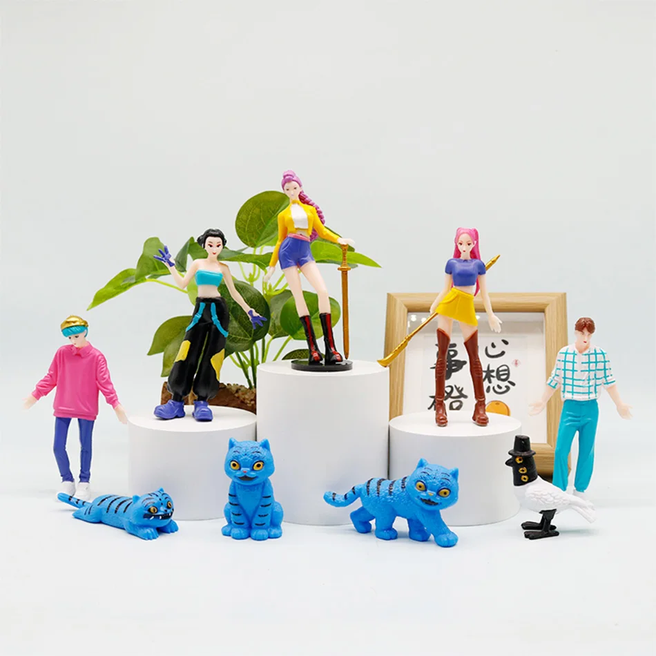 Figura de cazadores de demonios de Anime Kpop, cazadores de demonios K-Pop, Rumi Mira Zoey, figura de tigre, juguete, decoración de escritorio, estatuas, adornos, regalos para niños