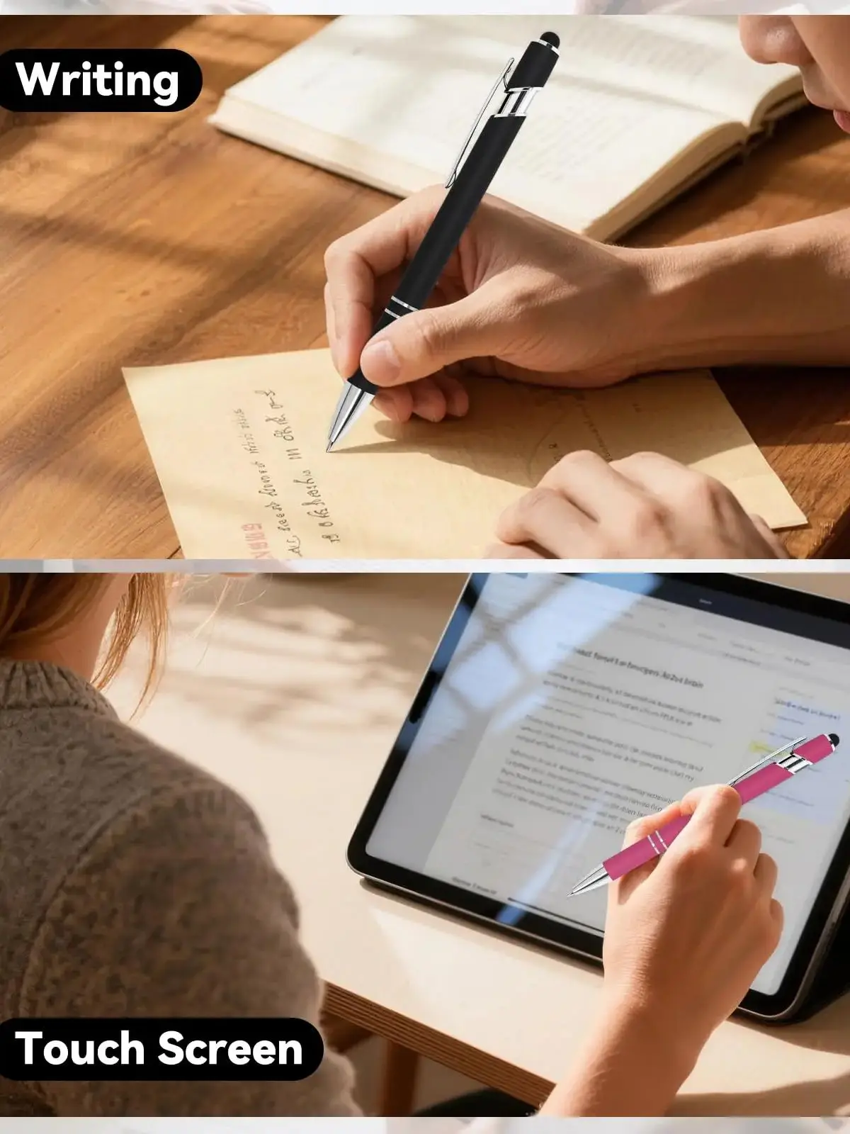 10 Stück Großpackung Personalisierte Stifte - Mit Namen, Graviertem Text/Logo - Stylus-Spitze, Schwarze Tinte - Optionen für Veranstaltungen & Werbeaktionen – Detail 4