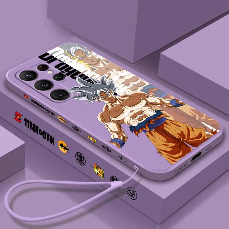 

Dragon Ball Art Anime For Samsung Galaxy S25 S24 S23 S22 S21 S20 Ultra Plus FE 5G Liquid Left Rope Cover Phone Case