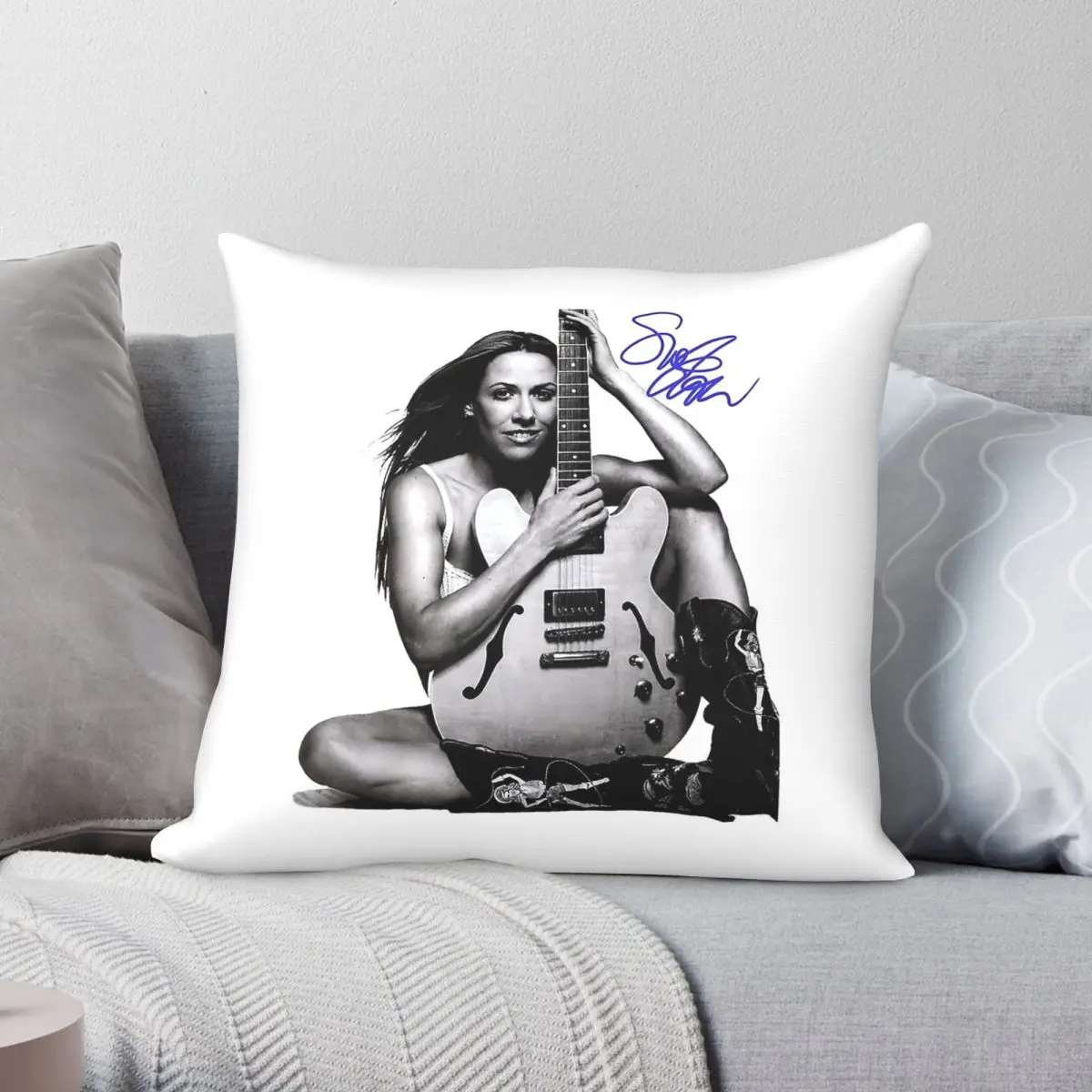 Sheryl Crow Singer Guitar Tour Square Pillowcase Polyester Linen Velvet Creative Zip Decorative Pillow Case Bed
