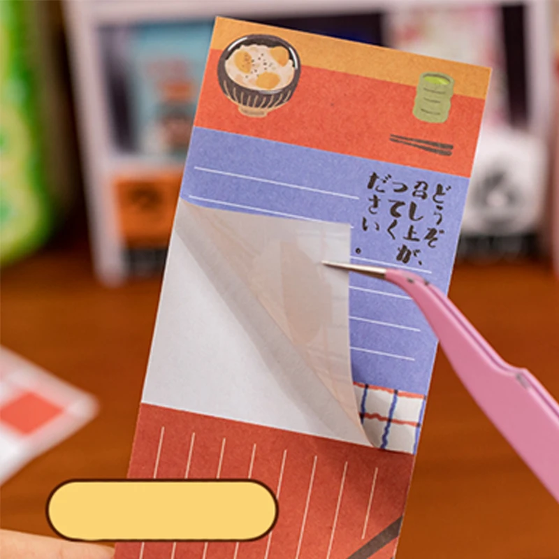 Mr.Paper 30 Sheets/Book Showa Retro Tearable Memo Pad Sticker, Vintage Japanese Food Theme Journal Sticky Notes for Scrapbooking view 3