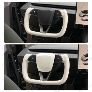 2024 موديل 3 حزام نير المرتفعات مع دولاب الموازنة للتدفئة لتسلا ، ملحقات مخصصة للجلود للسباق أعلى 8 مبيعات لعجلة القيادة الرياضية - رقم 3