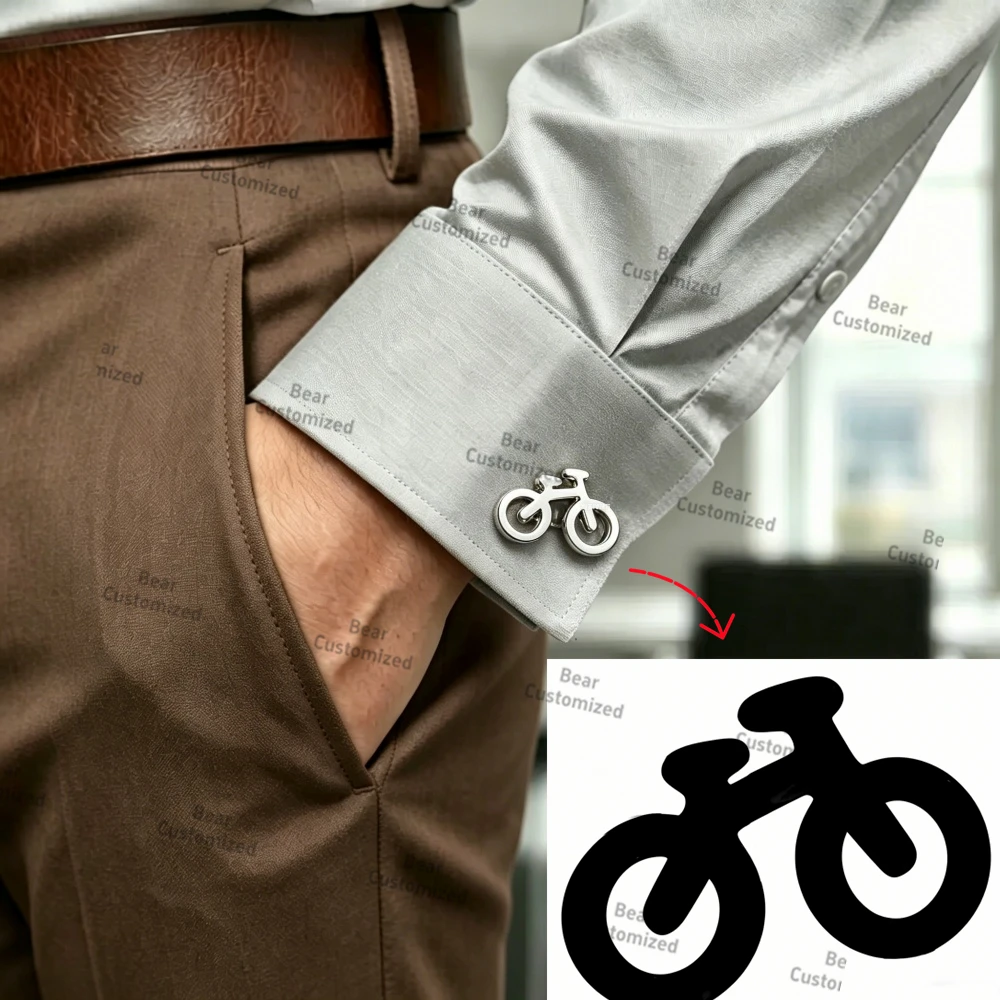 Men Custom Logo Tie Clip Cufflinks Brooch Set Personalized Initials Lapel Pin Groomsmen Wedding Party Business Suit Accessories view 4