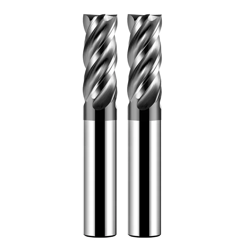 HRC72 CNC Carbide End Mill Tungsten Cutter 4 Flute 6 8 12 20 For Stainless steel Hardened Steel Router Bit Metal Machining Tool