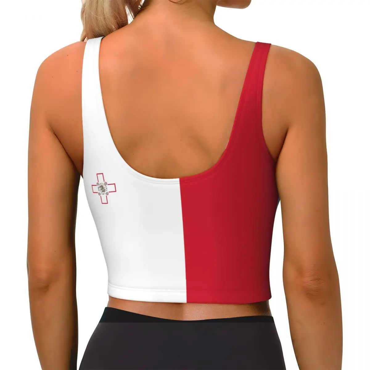 Yoga Vest Women Gym Sports Crop Tops Malta Flag Streetwear Workout Breathable Tank Top Female