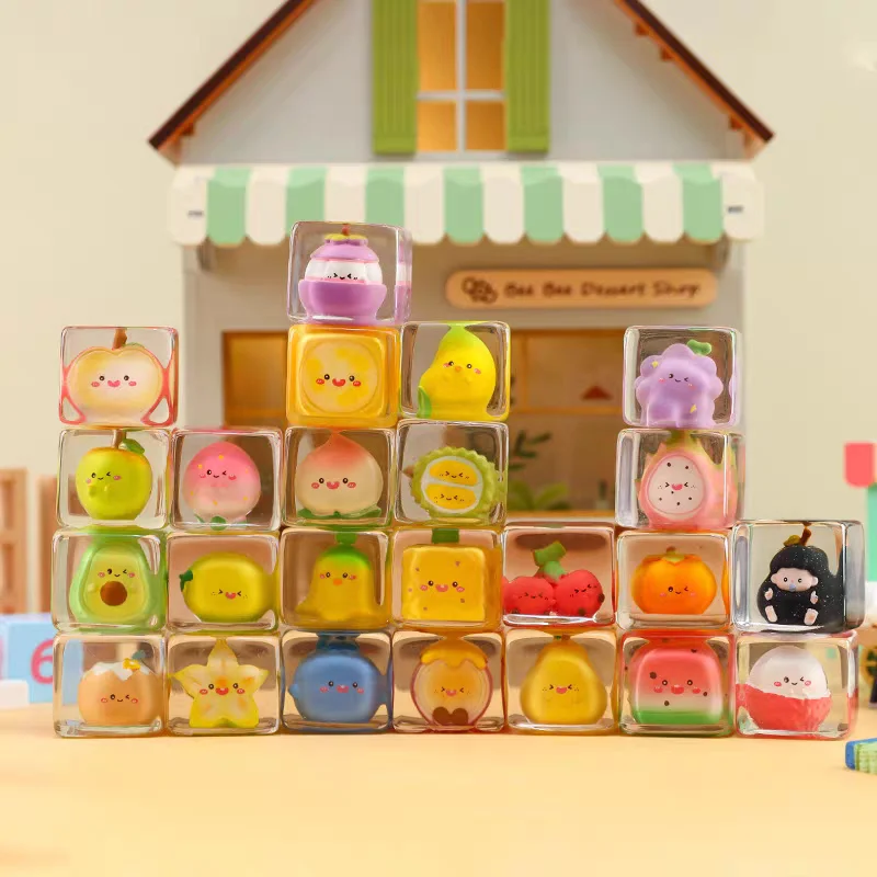 

Фигурки-сюрпризы из смолы: Кубики льда, Свежие фрукты, Милые зернышки, Модные игры, Слепые коробки, Сувениры, Подарки для студентов, Декоративные украшения, Слепые пакеты