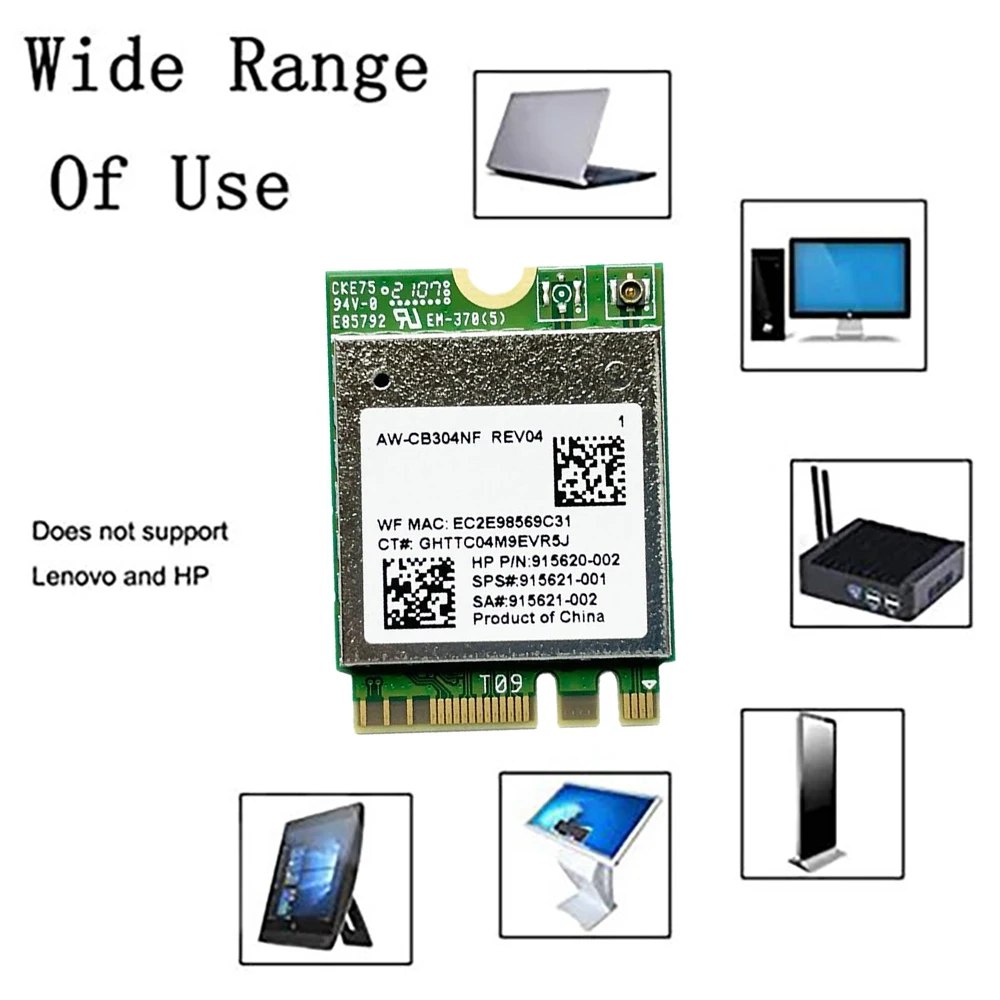 AW-CB304NF RTL8821CE Placa de rede sem fio 2.4G/5G Dual Band Bluetooth 4.2 433Mbps 802.11AC Laptop Placa de rede IPC