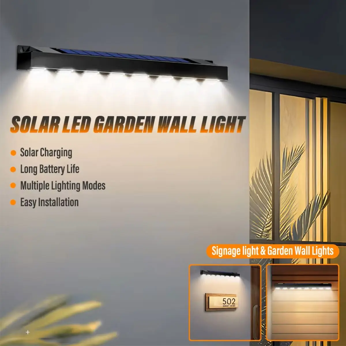 

4/8LED Outdoor LED Solar Waterproof Garden Decoration Solar Power Balcony Ladder Courtyard Home Environment Lighting
