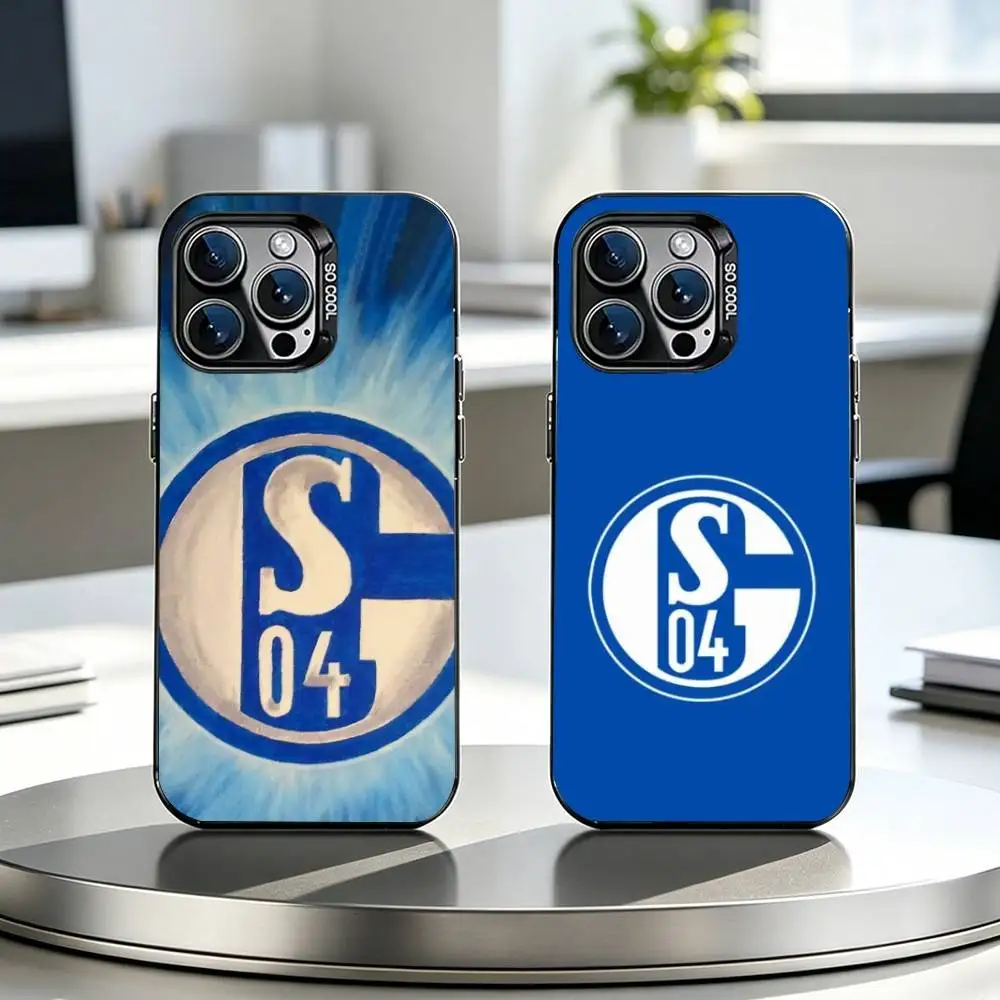 

S-Schalke 04-PC Phone Case For iPhone 17,16,15,14,13,12,11 Plus,Pro Max,XS,Colored Silver Plated Inside Cover