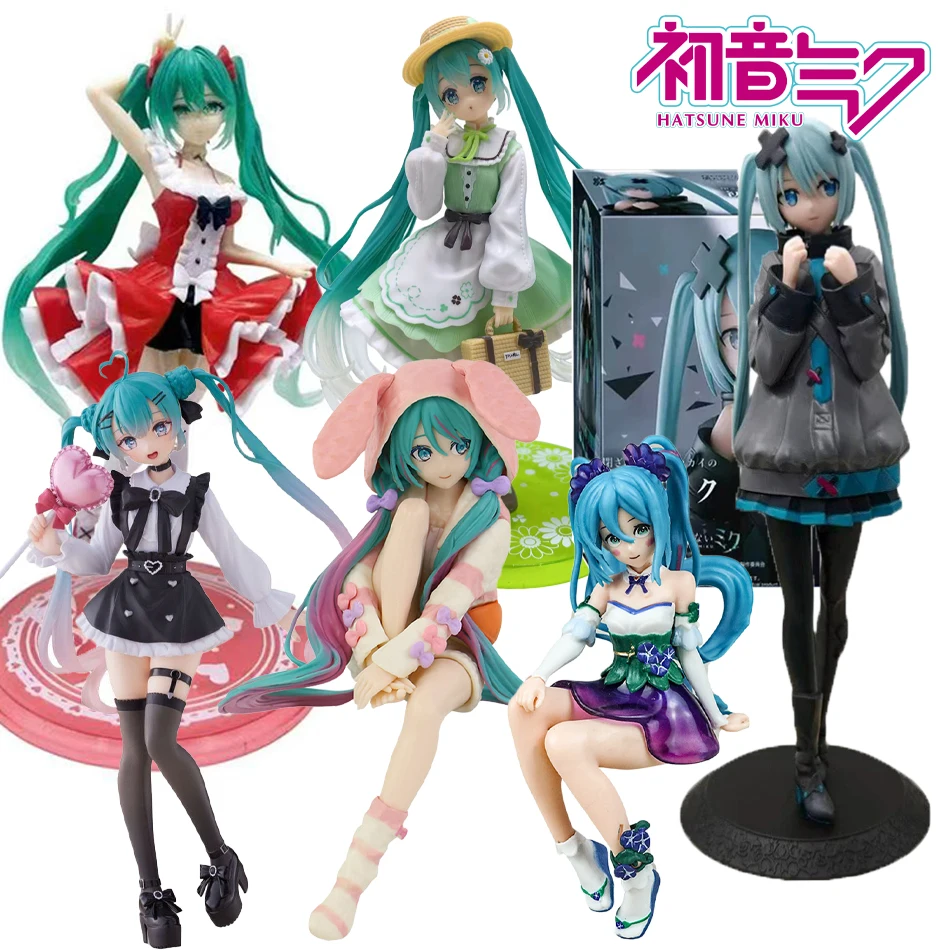 Animazione Anime Hatsune Miku X Cinnamoroll bambola Figura Hatsune Miku Cat Ear Hatsune Miku Carino fatto a mano in PVC Modello Kawaii regalo