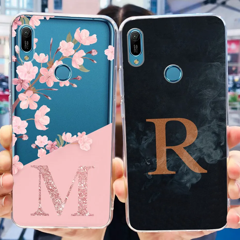 Case For Huawei Y6 (2019)  / Y6 Prime 2019 / Y6 Pro 2019 MRD-LX2 LX1 LX3 Cute Flower Letter Soft Silicone TPU Phone Cases