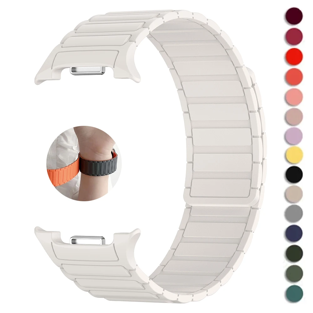 لا توجد فجوات سيليكون حزام لساعة سامسونج جالاكسي 8 40 مللي متر 44 مللي متر سوار مغناطيسي رياضي لساعة جالاكسي 8 الكلاسيكية 46 مللي متر اكسسوارات