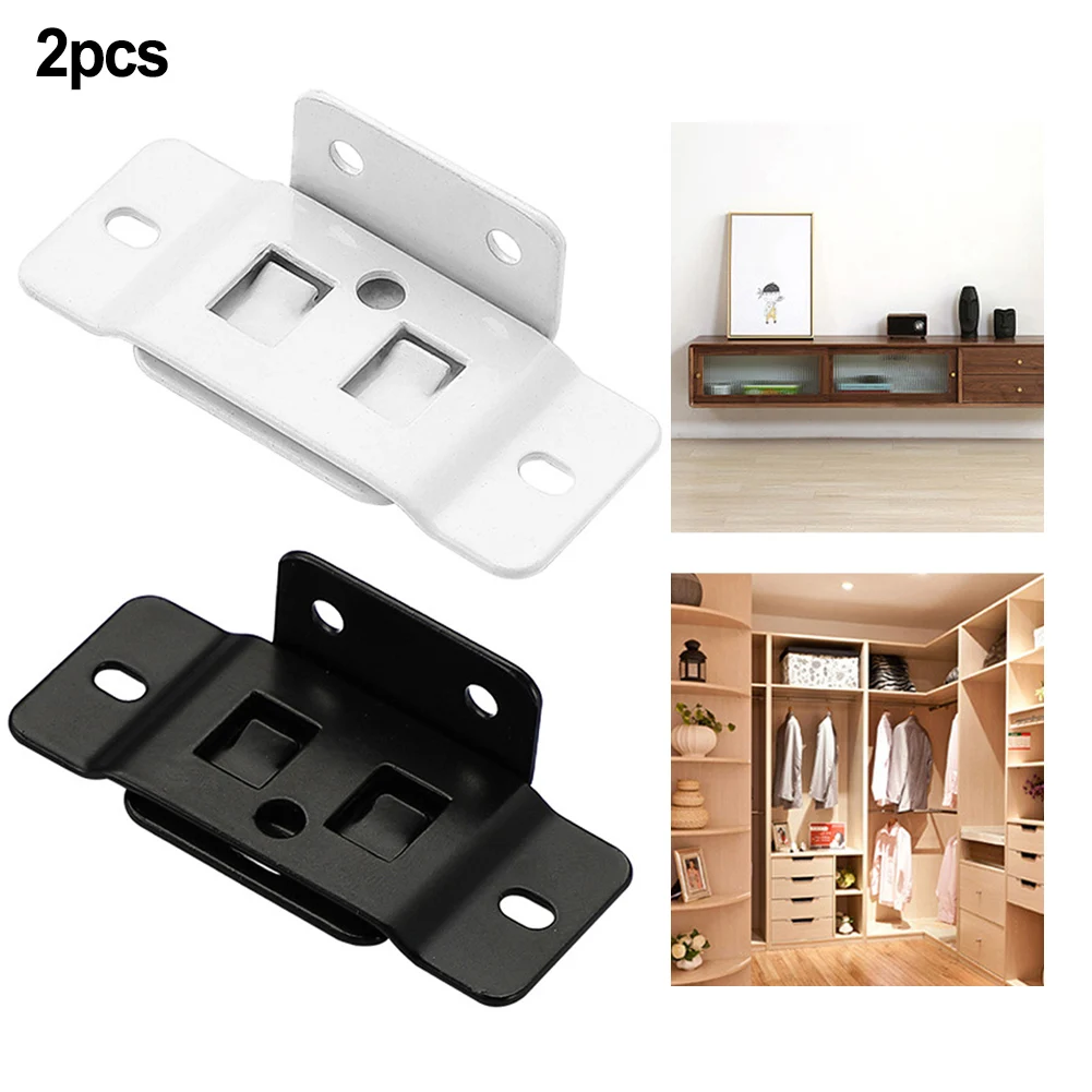 2pcs Fixed Fastener 2-in-1 Insert Furniture Laminate L-shaped 90 Degree White Connector Black Support 2pcs Fixed Fastener 2-in-1