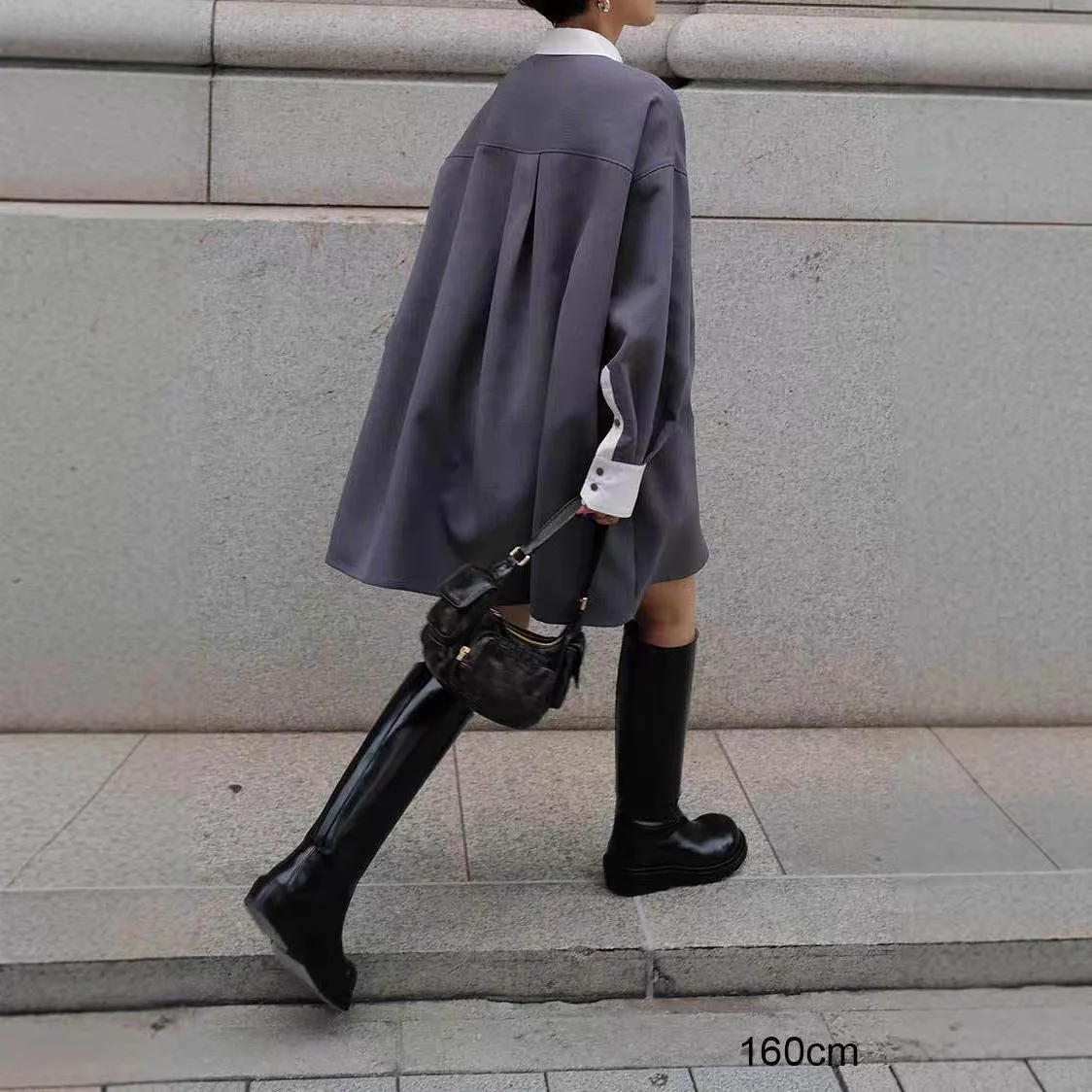 

Fashion Women's Shirt Lapel Loose Fit Single Braested Long Sleeve Contrast Color Blouse Female Tide Spring Blouse Women Tops