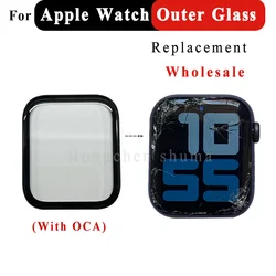 Outer Glass Screen For Apple Watch SERIES 1 4 5 6 SE 44MM 40MM 7 8 41mm 45mm External Glasses Lens Panel OCA Replacement Repair