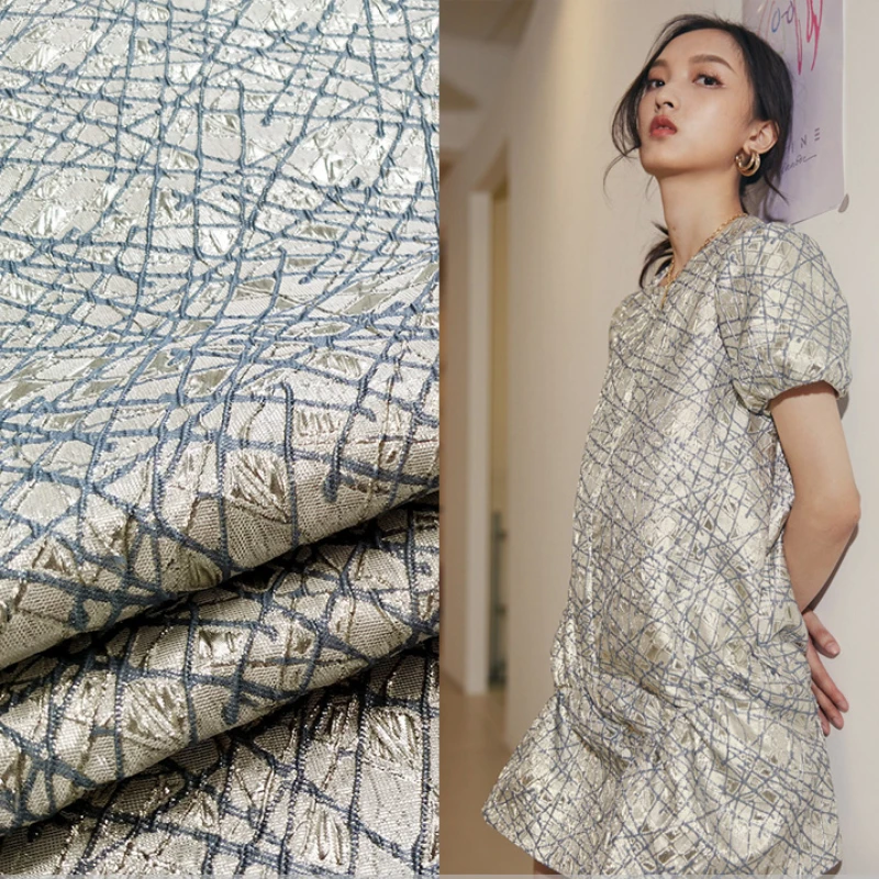 Italian Brand Fashion Design Jacquard Brocade Fabric Spring Autumn Dress Suit Wedding Polyester Fabrics Cloth Per Meter Diy Sew