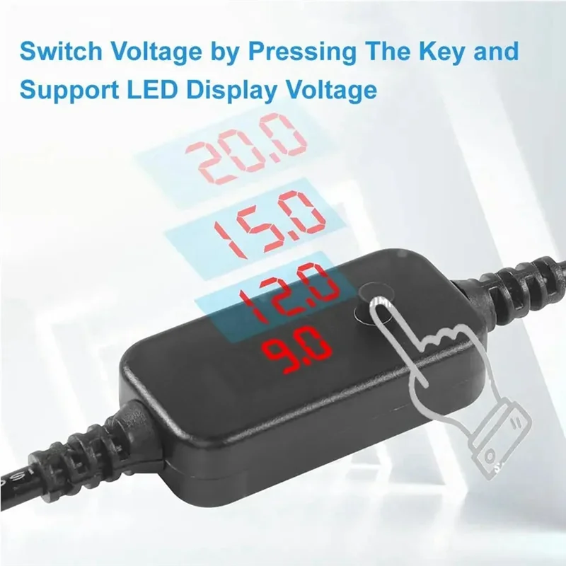 LXYB18B Type C To DC5.5X2.1Mm Power Adapter Cord 5-20V Adjustable Voltage Fast Charging Cable For Lenovo Asus Hp Acer Laptop