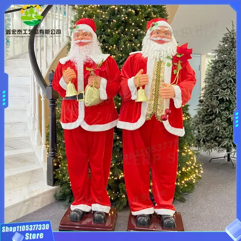 1.8m Electric Dancing Santa Claus Voice Activated Musical Christmas Decoration for Mall Shopping Center Welcome Display