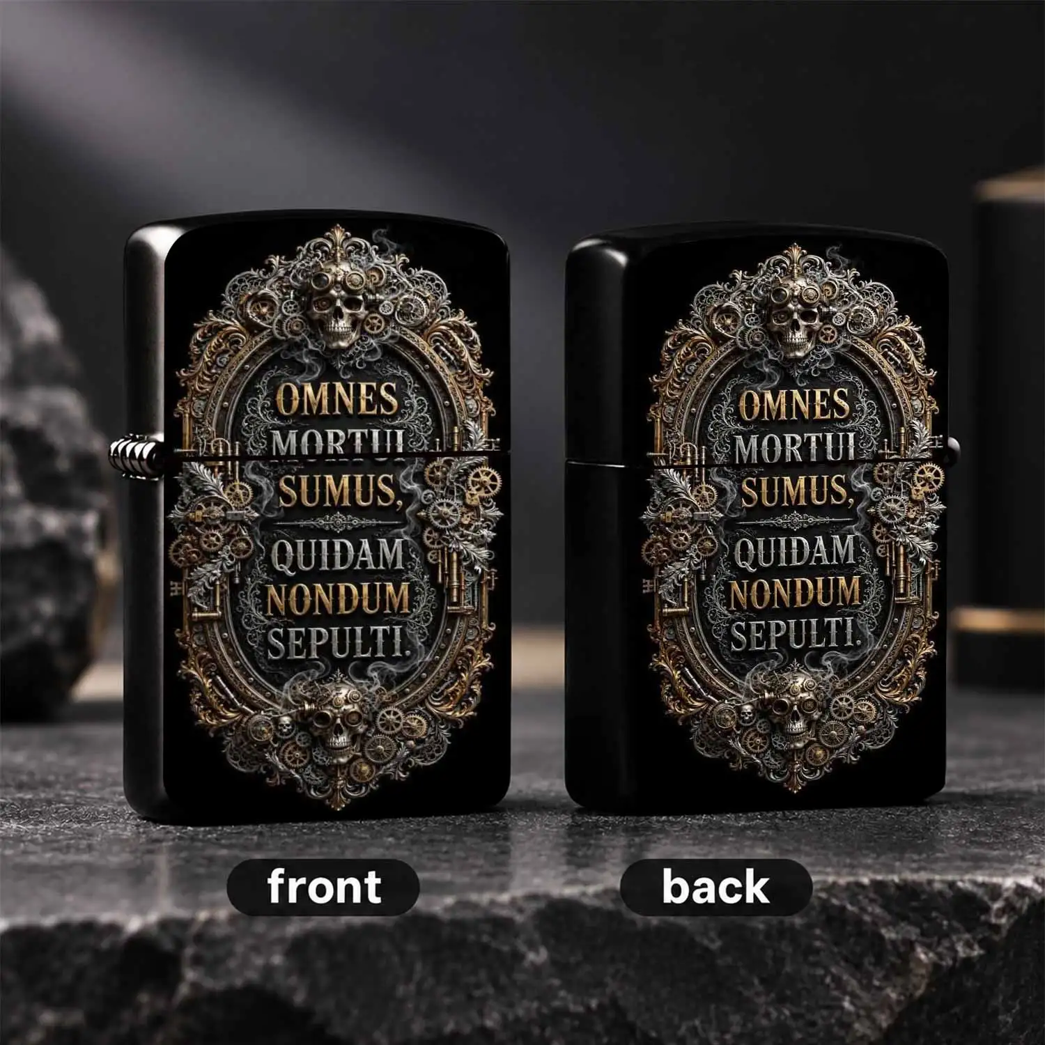 Steampunk Skull Motto Lighter, Vintage Exquisite Art Craft, Portable Stylish Accessory for Daily Use, Party, Collection, Gifting, Multi-Scene Unique Decorative Practical Item with Retro Aesthetic A Humorous And Interesting Lighter