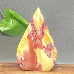 Natural Mineral Egg Yolk Crystal Ornaments Exquisite Hand-polished Agate Free-form Torch Home Decoration