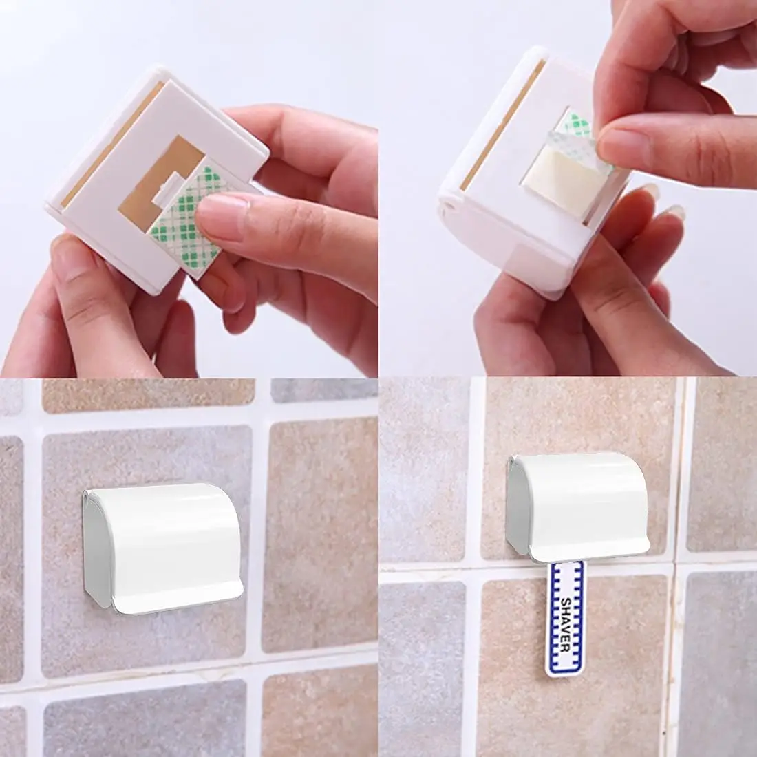 Wall Mounted Shaver Rack Waterproof Dustproof Non Perforated Storage Rack For Shaver Razor Bathroom Shaver Rust Proof Organizer