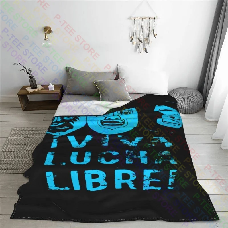 Viva Lucha Libre Mil Mascaras El Santo Blue Demon Mask Wrestling Blanket Bedroom Anti-Pilling Sleeping Sheets