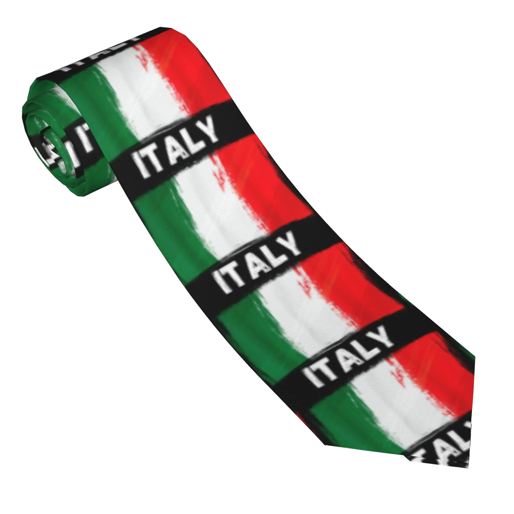 Men's Tie Italy Flag Vintage Grunge Italian Flag Neck Ties Vintage Cool Collar Tie Custom Leisure Quality Necktie Accessories