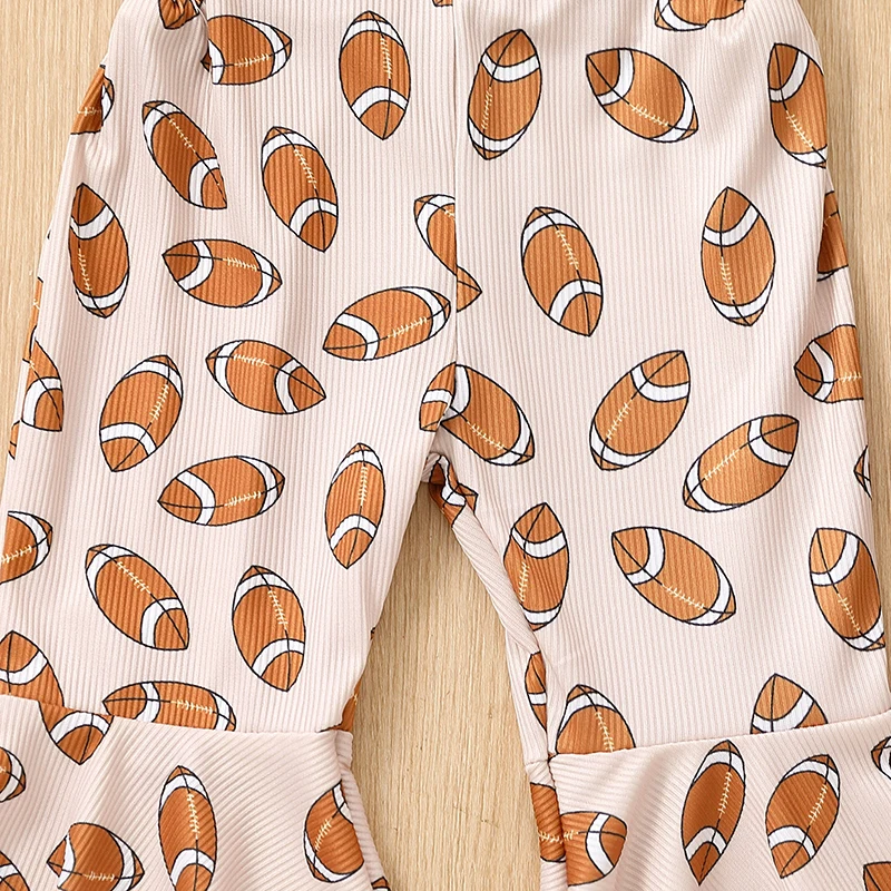 민소매 백리스 축구 프린트 롬퍼, 아기 소녀 스트랩 점프수트, 벨 하의