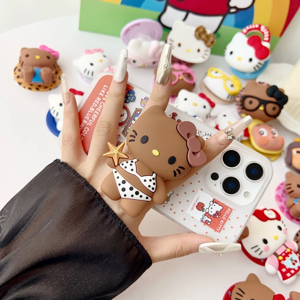Магнитный держатель Grip Tok Griptok, милый мультяшный Sanrio Hello Kitty, подставка для телефона, поддержка iPhone Samsung Magsafe Smart Tok