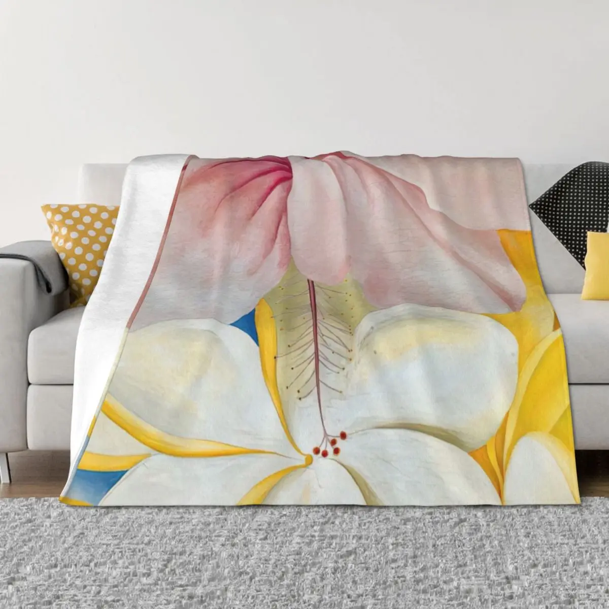 

Hibiscus with Plumeria by Georgia O'Keeffe Throw Blanket funny gift for babies Luxury St Blankets