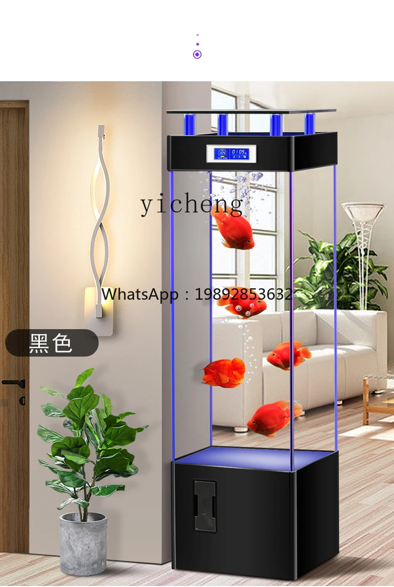BB  living room small vertical square floor ultra-white glass household ecological tank
