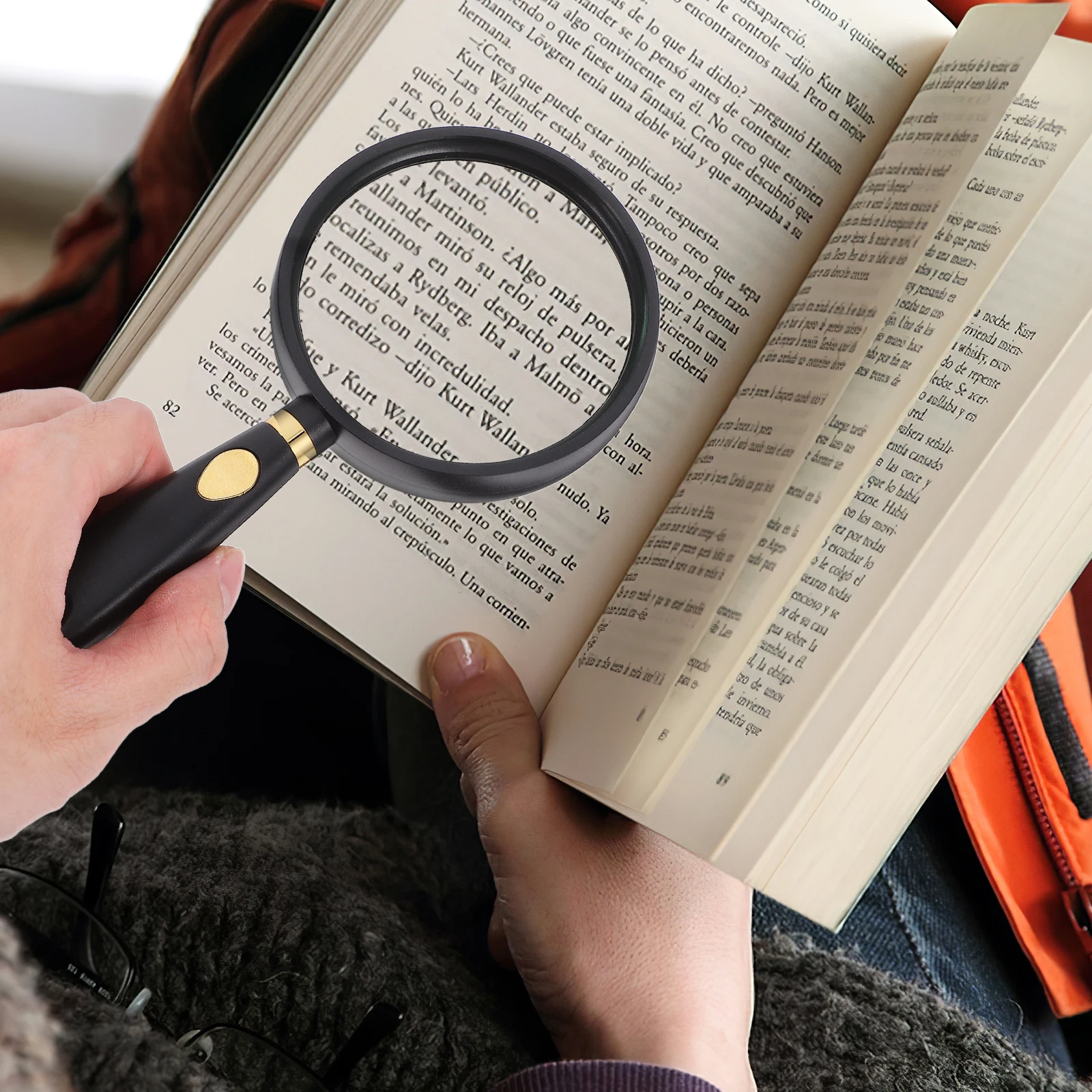 

H held Magnifier Kids Educational Tool Elderly Reading Aid 6x Magnifying Glass Portable Compact Abs Lenses High Definition