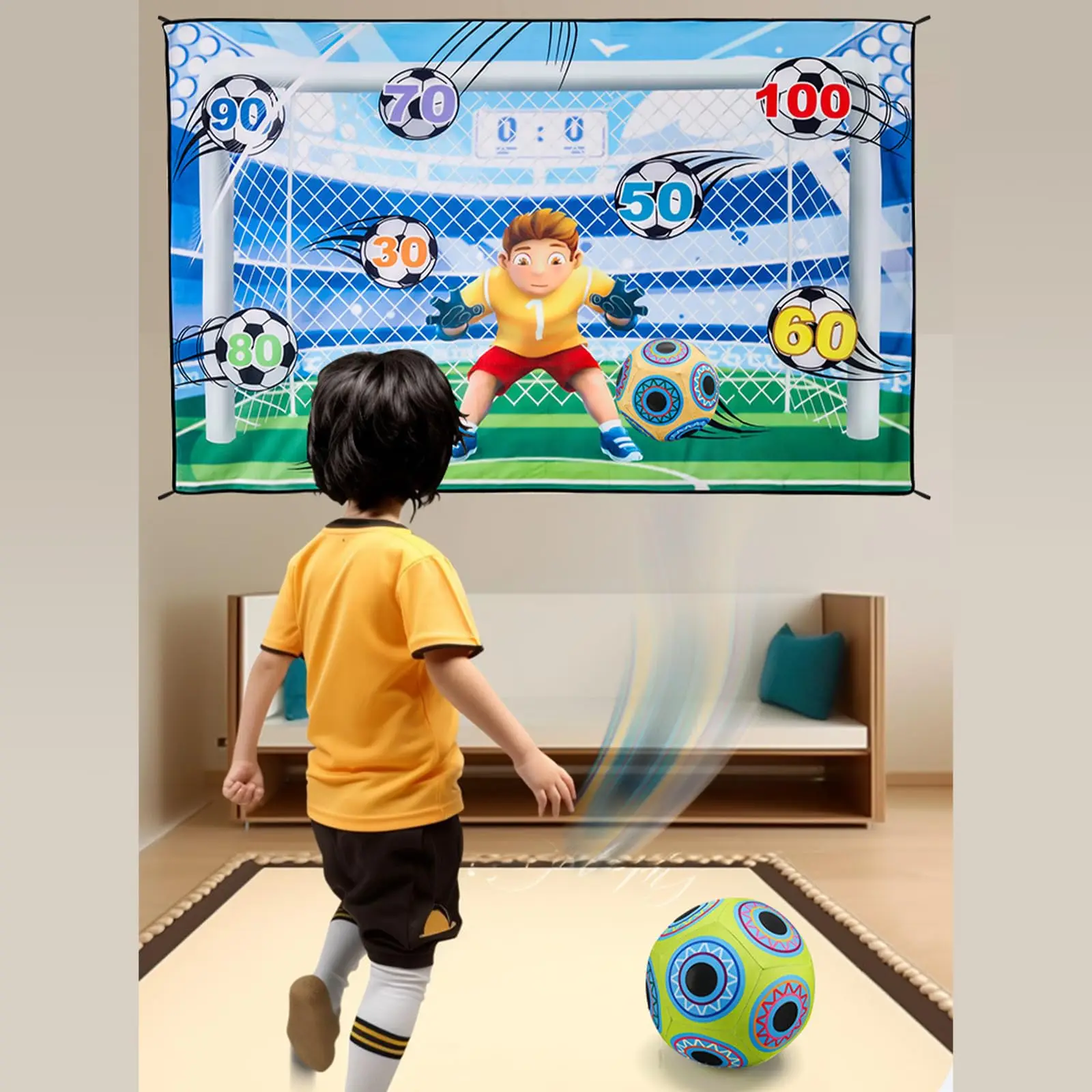 Kids Soccer Game Set Indoor Outdoor Sports Football Blanket Parent-child Soccer Game Soccer Multiplayer Competition Boy Toy Gift