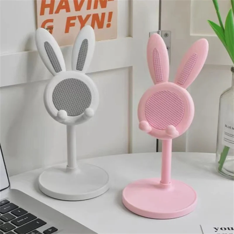 1pc rosa niedlichen Kaninchen Telefon halter verstellbar heben Handy halterung Tablet-Halter für