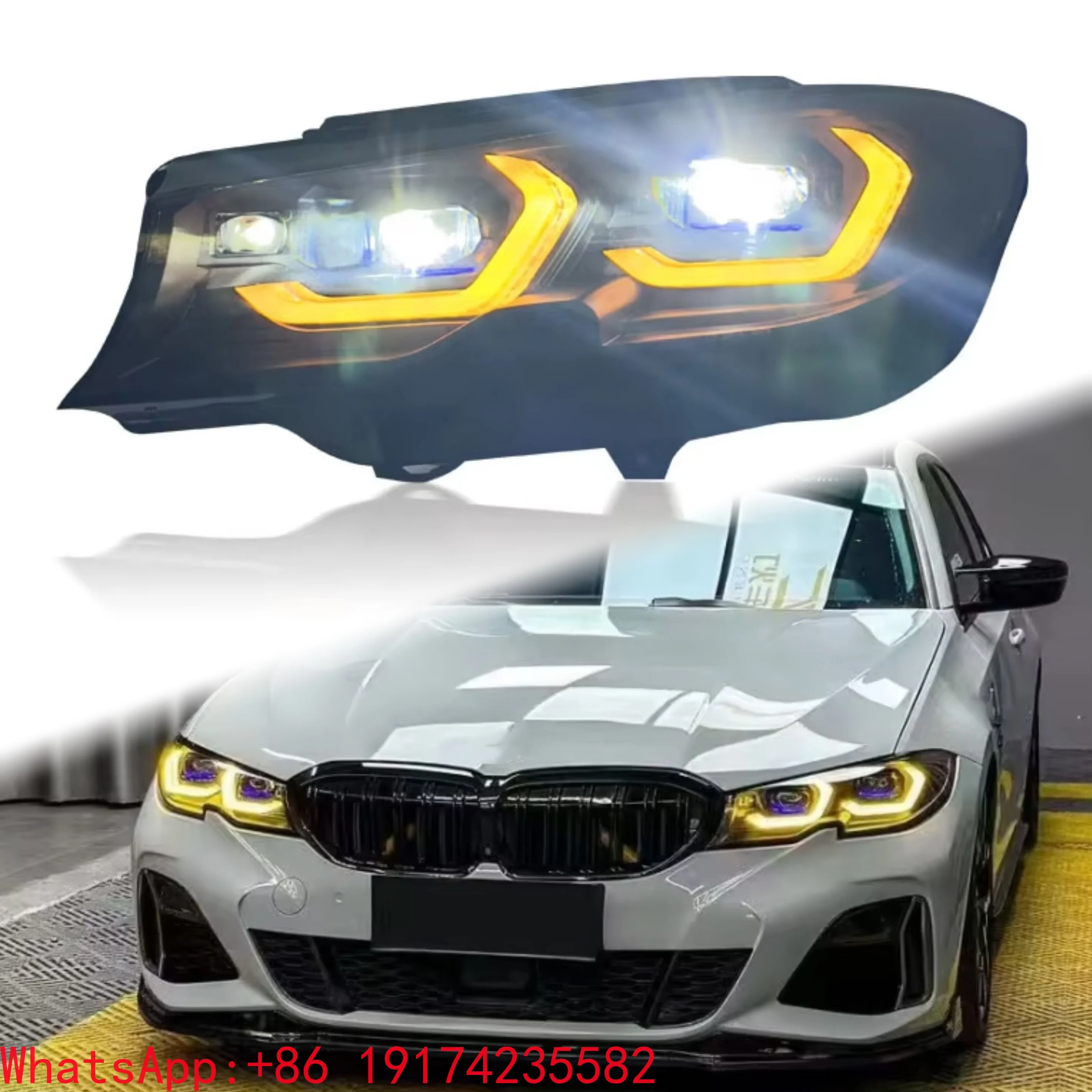

Fit for B-MG20 G28 New 3 Series 2019-2021 LED Headlights Modified Car Yellow Daytime Running Light