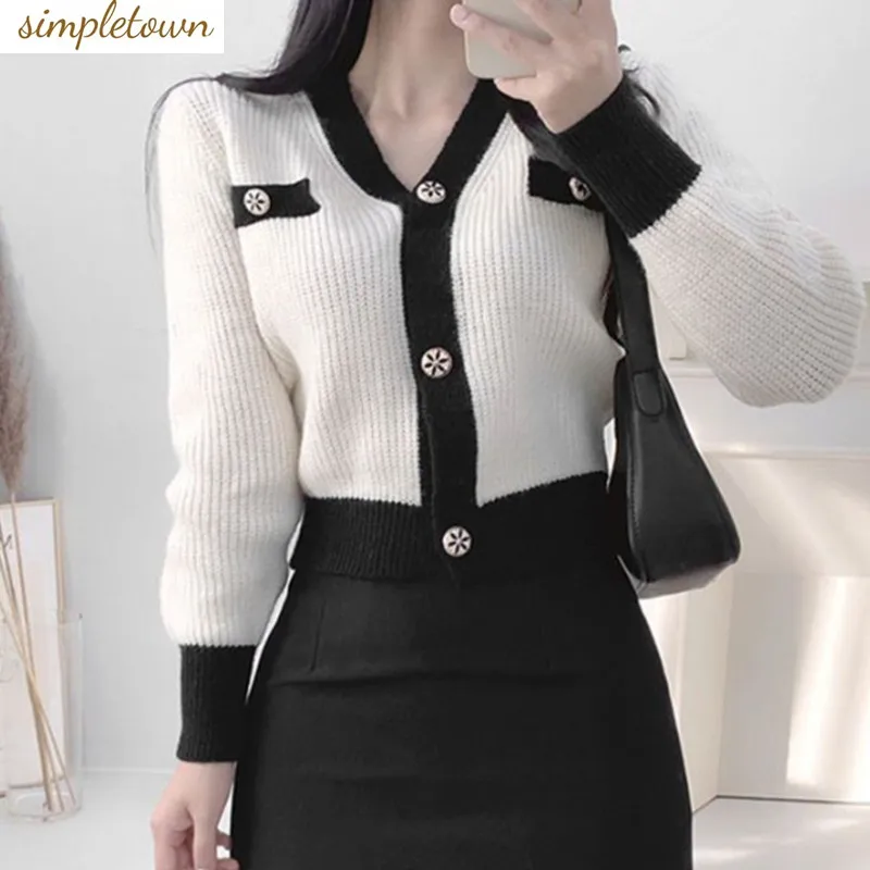 Korean Style Small Fragrant Style Sweater Jacket for Women's Autumn and Winter New Short French Exquisite Knitted Cardigan Top