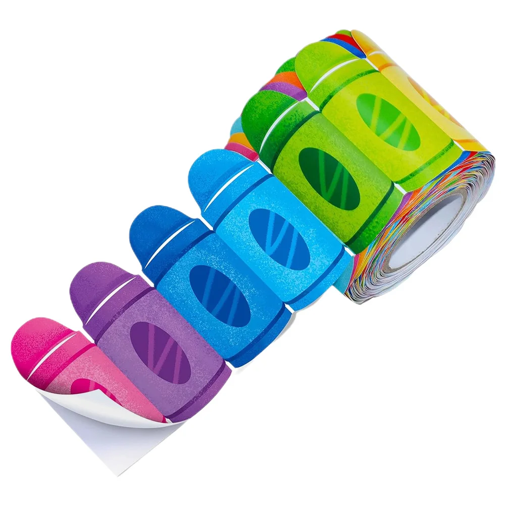 

1 Roll Wax Crayon Border Stickers Modern Farmhouse Classroom Decor Bulletin Board Decoration Chalkboard Sticker For Office