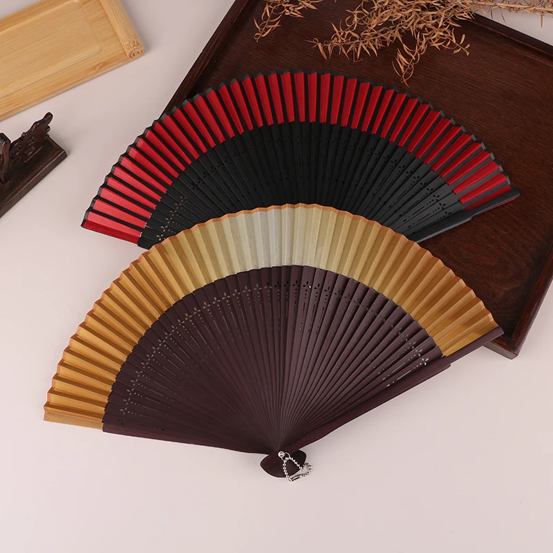 Carved Bamboo Folding Fan Wedding Hand Fan Fragrant Party Prop Chinese Bamboo Fan Vintage Hollow Antiquity Folding Fans