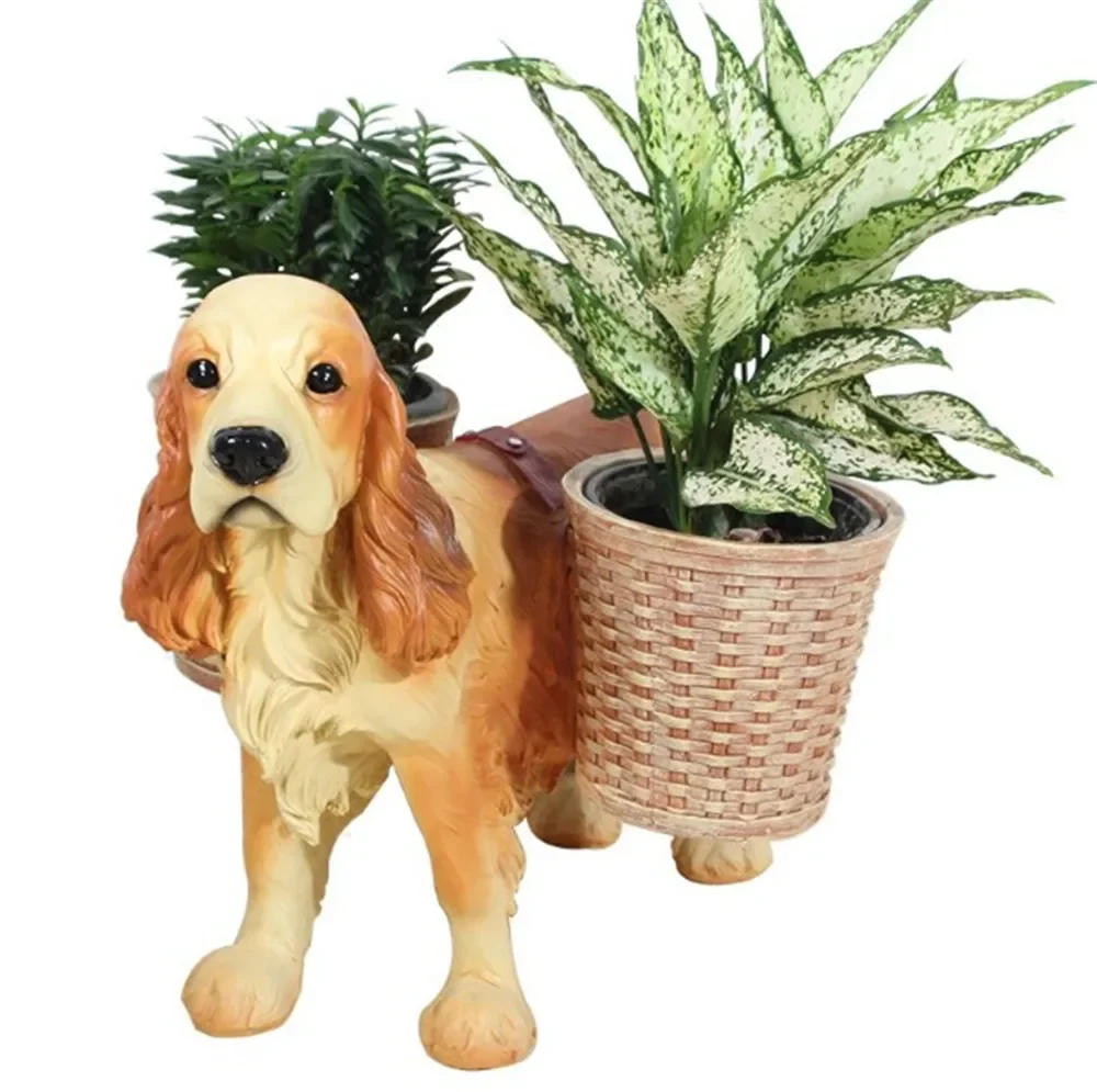 European Cute Dog Home Decoration Living Room Flower Stand