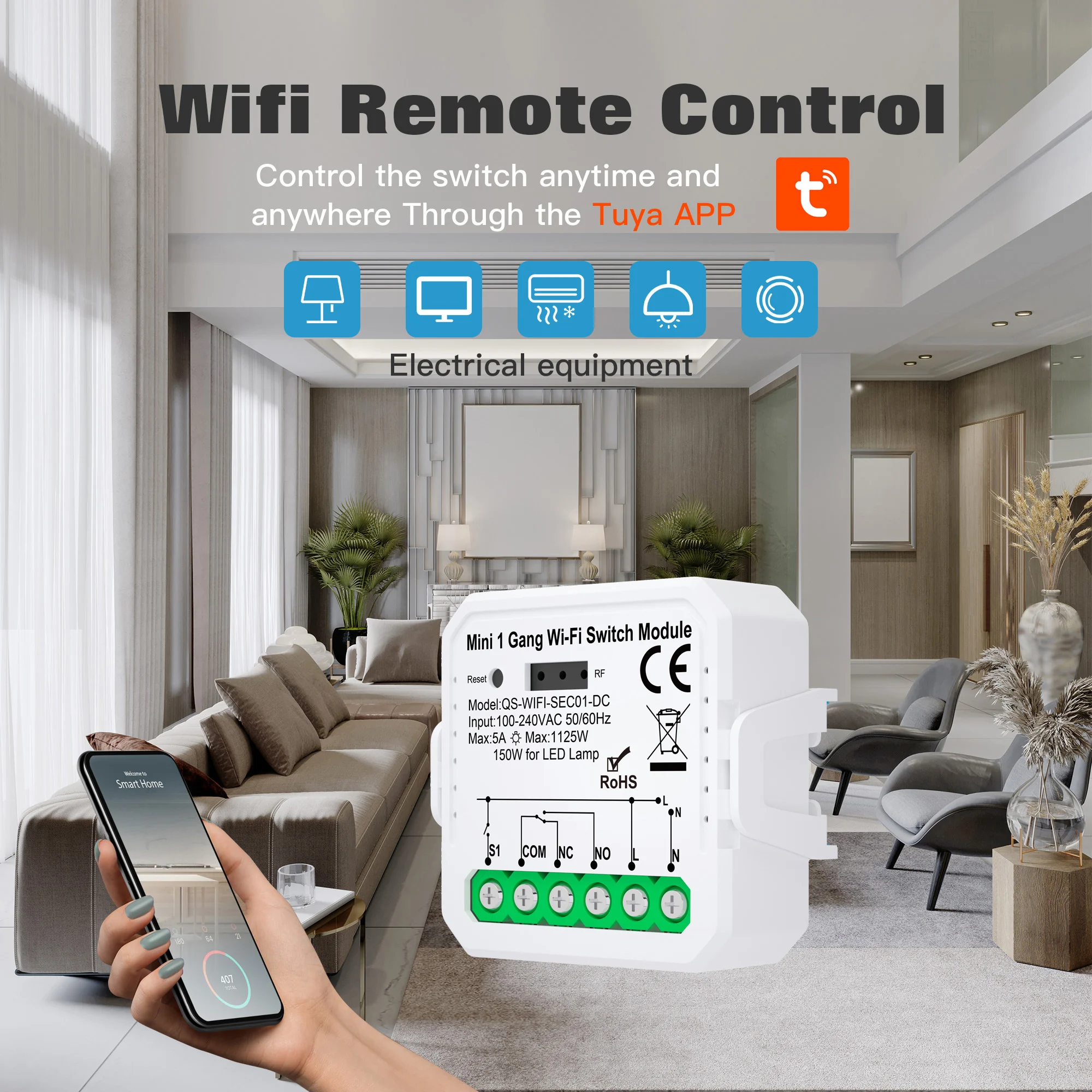 Tuya ZigBee WiFi Smart Switch Module Dry Contact DC 12/24V AC 100-240V Smart Home DIY Breaker Relay Work with Alexa Google Alice