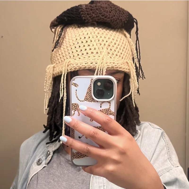 

Модная вязаная шапка с напуском ручной работы унисекс с украшением в виде кисточки, модная головная одежда на все сезоны для женщин и мужчин, шапка