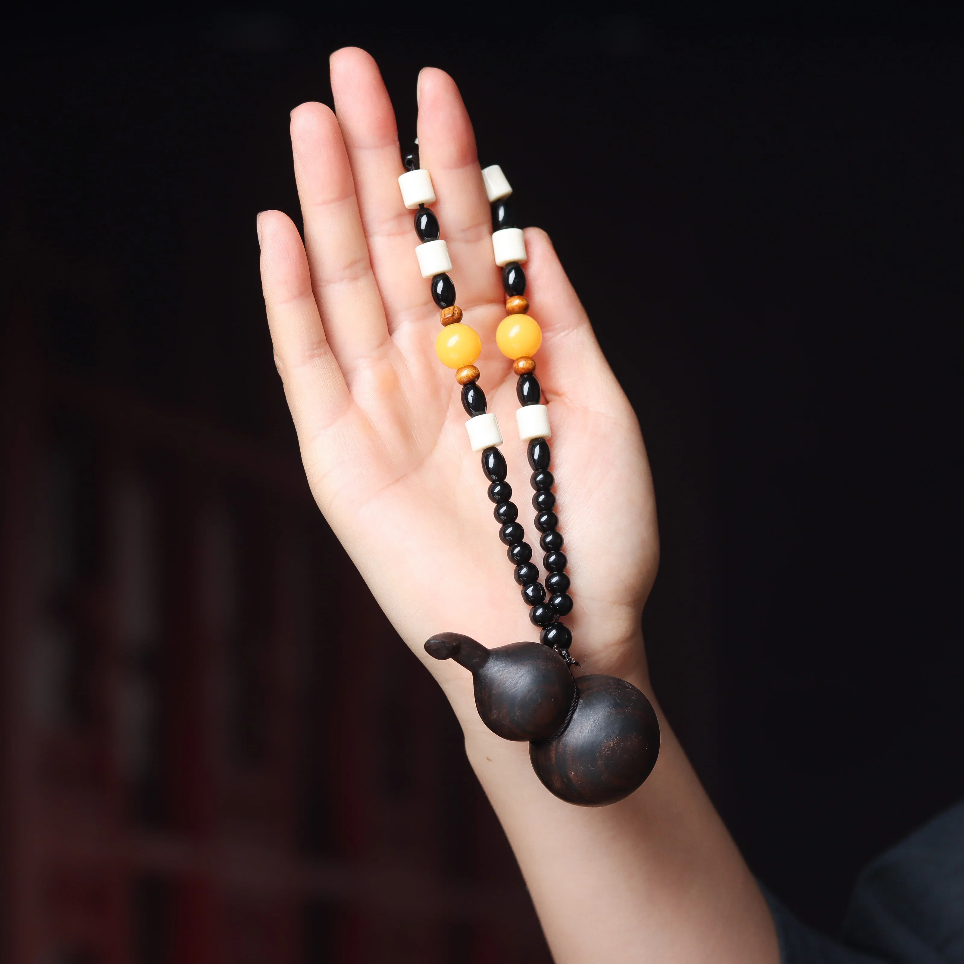 Wooden Fulu Gourd Hand Pieces Carving Portable Crafts Desktop Decoration Home Car Pendant
