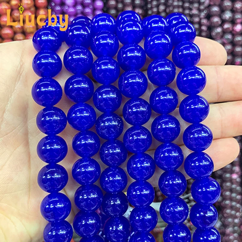 Handmade Natural stone Dark Blue Chalcedony for Jewelry Making DIY Fashion decoration gift Crafts 15