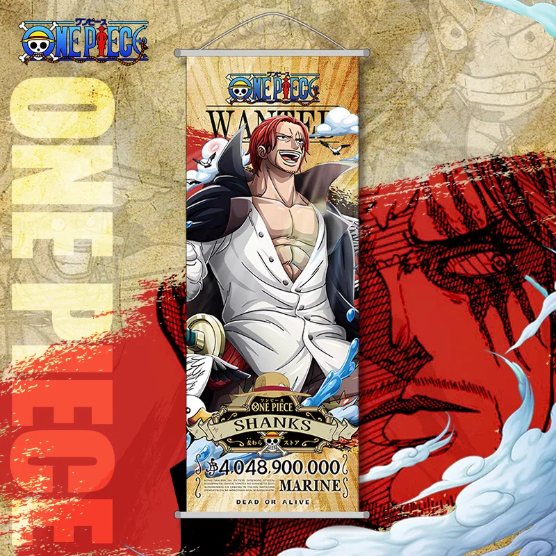 Neuer One Piece Wandbehang Cartoon Monkey D. Luffy Rollposter Anime-Merchandise Geschenkidee Raumdekoration Trendige Spielzeuge