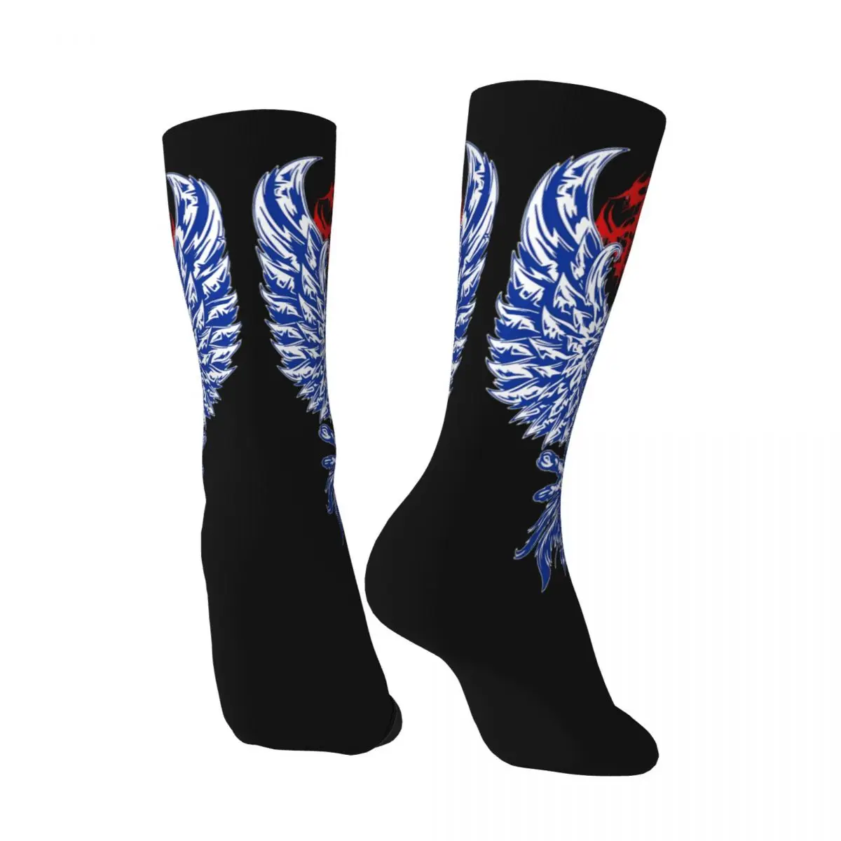 Hip Hop Vintage Wing Crazy Men's compression Socks Unisex The Guts Brand Of Sacrifice Street Style Seamless Printed Crew Sock